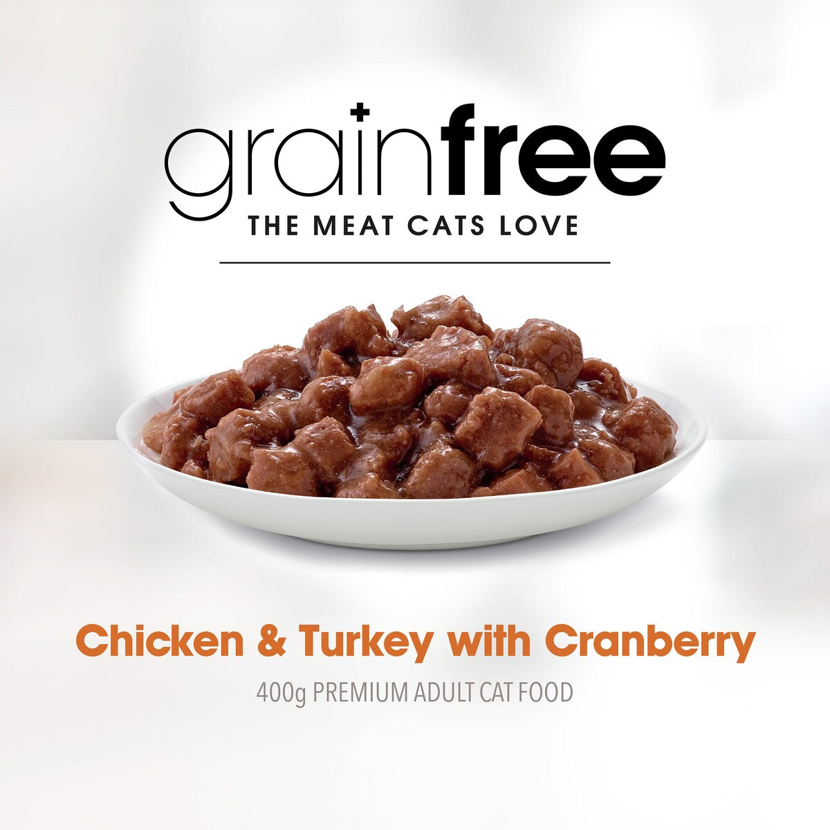 Fussy Cat Grain Free Adult Wet Cat Food Chicken & Turkey & Cranberry 400g