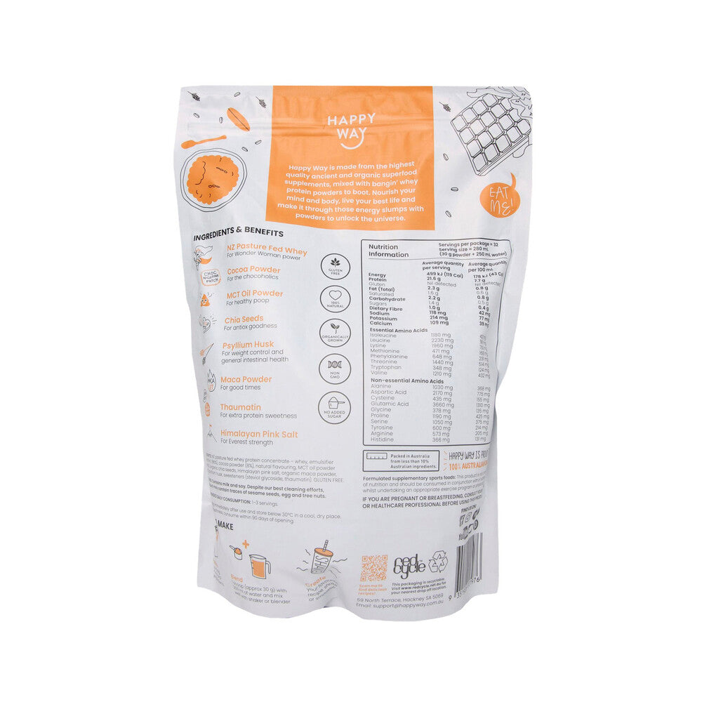 Happy Way Whey Protein Powder Chocolate - 1kg