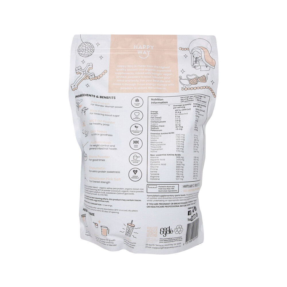 Happy Way Vegan Protein Powder Vanilla - 1kg