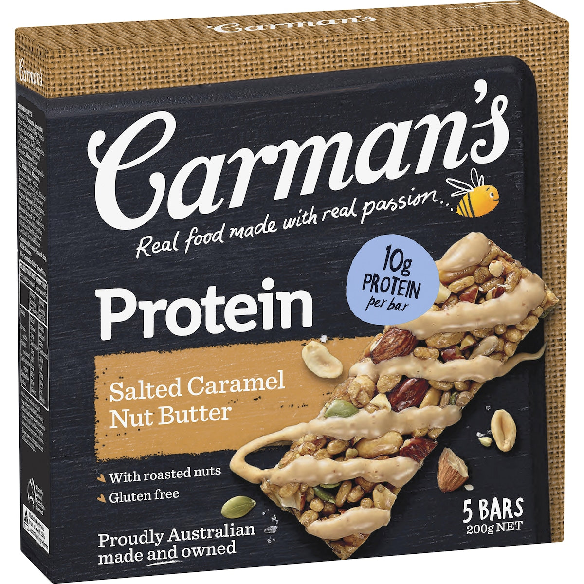 Carmans Protein Bars Salted Caramel Nut Butter 5 pack