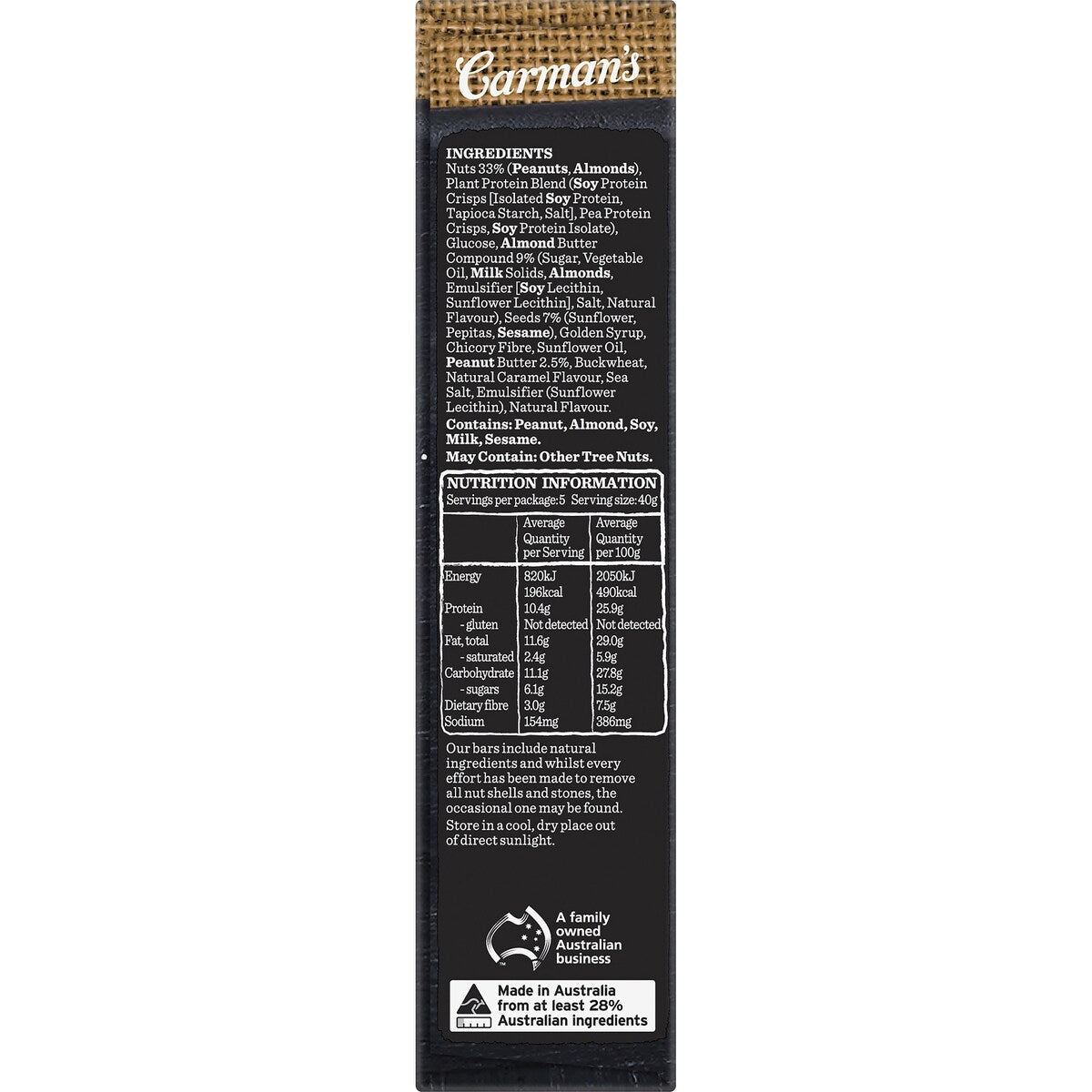 Carmans Protein Bars Salted Caramel Nut Butter 5 pack