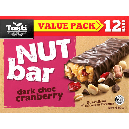 Tasti Nut Bar Dark Choc & Cranberry 420g
