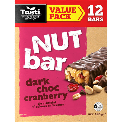 Tasti Nut Bar Dark Choc & Cranberry 420g