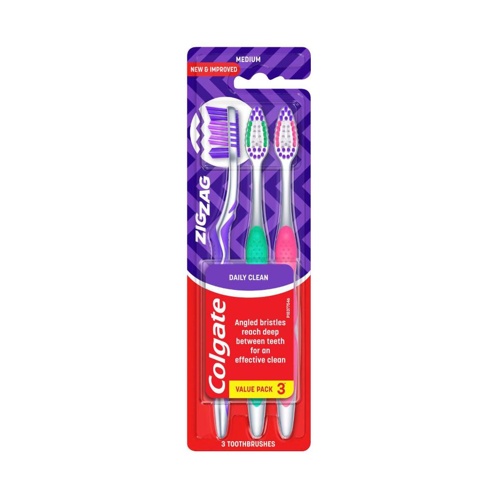 Colgate Zig Zag Medium Toothbrush - 3 Pack