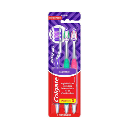Colgate Zig Zag Medium Toothbrush - 3 Pack