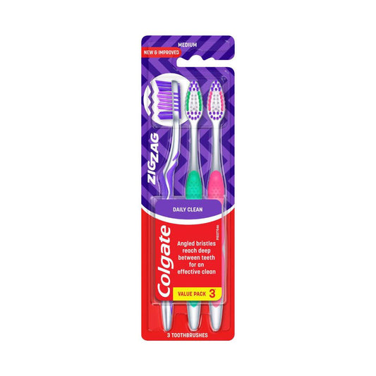 Colgate Zig Zag Medium Toothbrush - 3 Pack