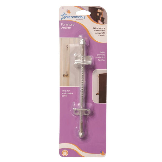 Dreambaby Child Safety Furniture Anchors - Metal - 1 Pack - Prevents Accidents