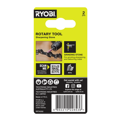 Ryobi Rotary Sharpening Stones - 4mm - 2 Piece