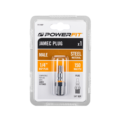 Powerfit Jamec Male Plug - 1/4"BSP - 150PSI