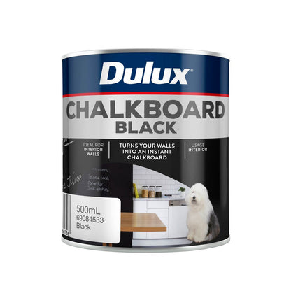 Dulux Chalkboard Paint 500ml Black Water Based Interior Finish