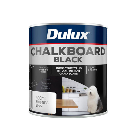 Dulux Chalkboard Paint 500ml Black Water Based Interior Finish