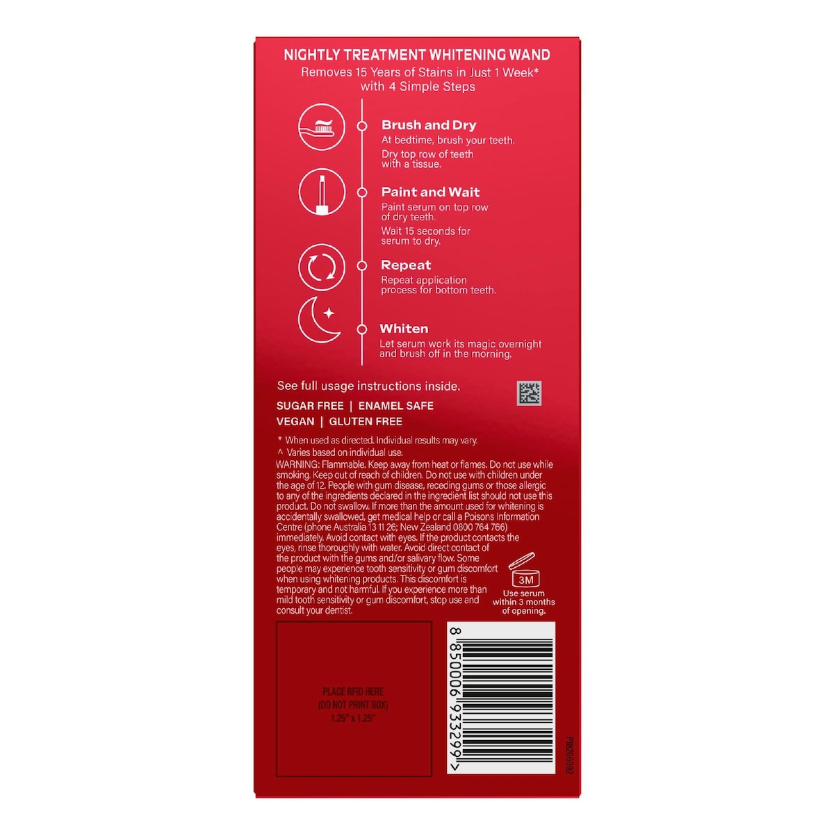 Colgate Teeth Whitening Nightly Treatment Wand Optic White 3% Each