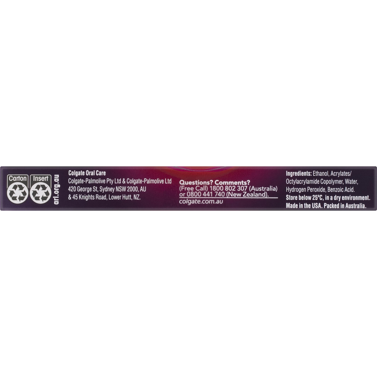 Colgate Teeth Whitening Nightly Treatment Wand Optic White 3% Each