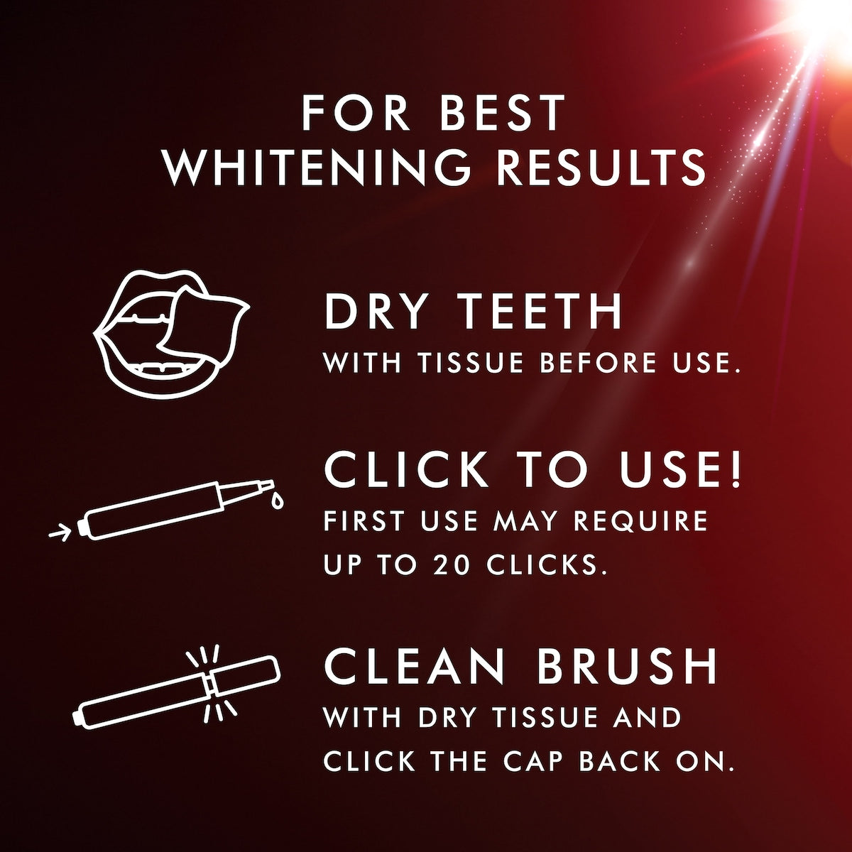Colgate Teeth Whitening Nightly Treatment Wand Optic White 3% Each