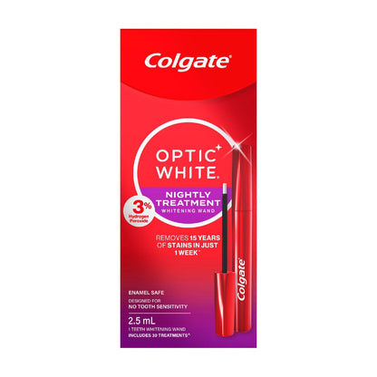 Colgate Teeth Whitening Nightly Treatment Wand Optic White 3% Each