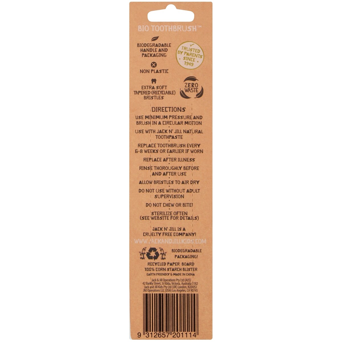 Jack N' Jill Kids Bio Toothbrush Assorted Each