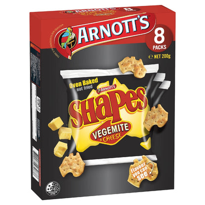 Arnotts Shapes Cracker Biscuits Vegemite & Cheese 8 Pack