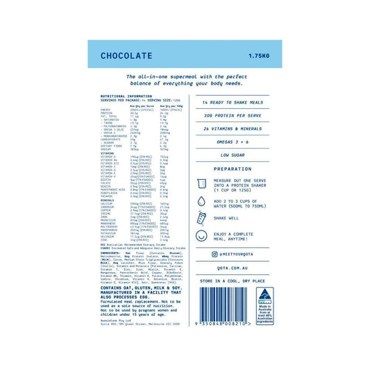 Qota Complete Meal Replacement Chocolate - 1.75kg