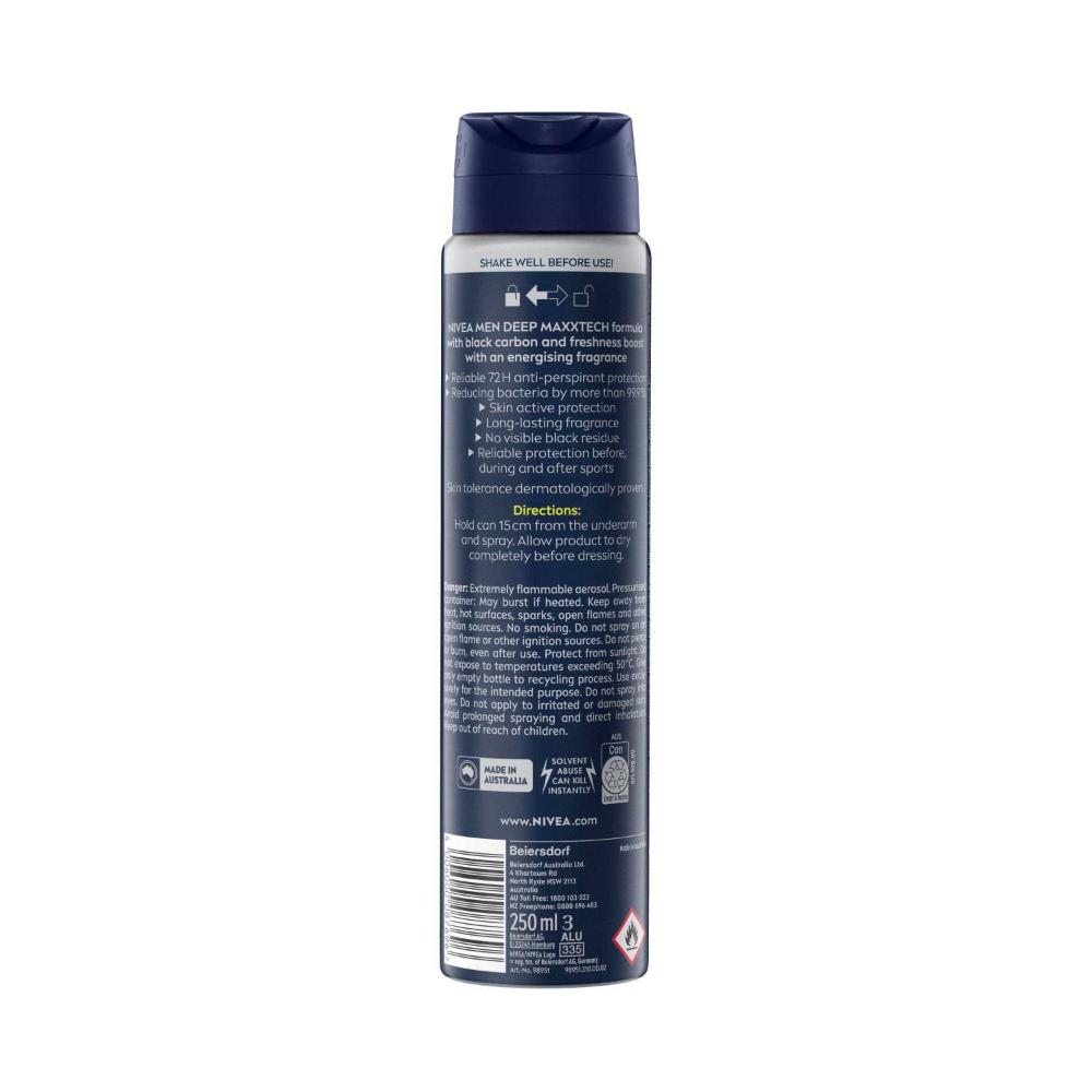 Nivea Men Deep Sport Antiperspirant Aerosol Deodorant - 250mL