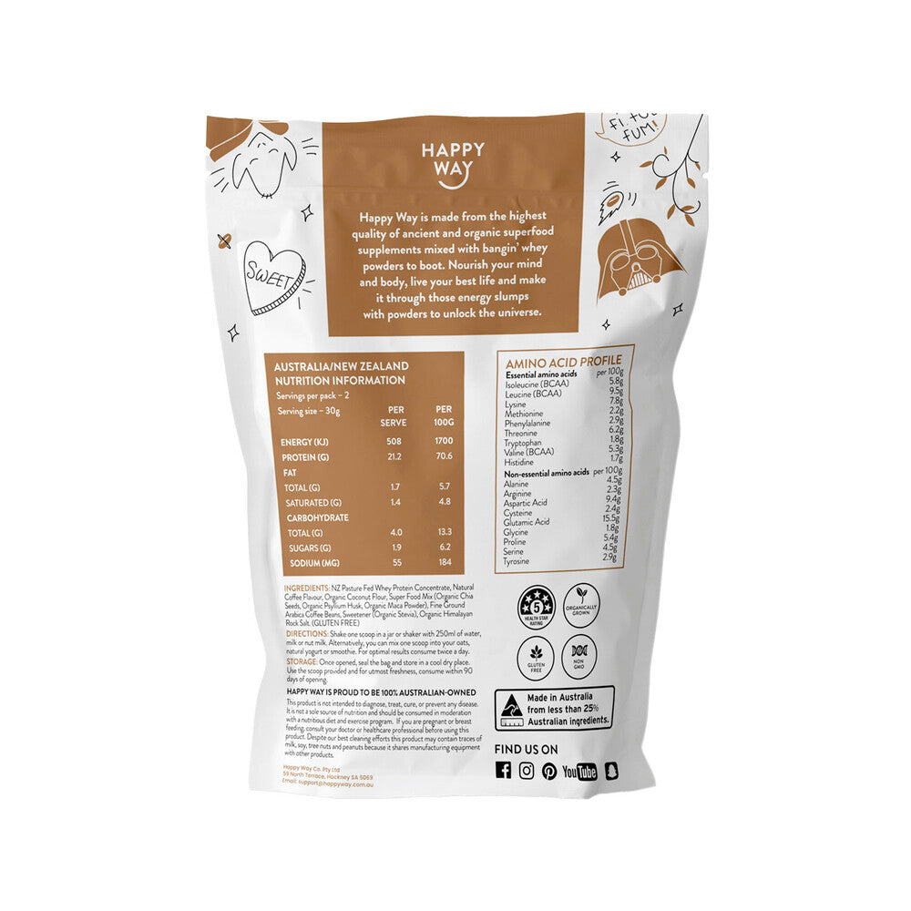 Happy Way Whey Protein Powder Coffee - 60g