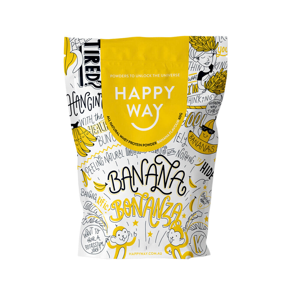 Happy Way Whey Protein Powder Banana - 60g
