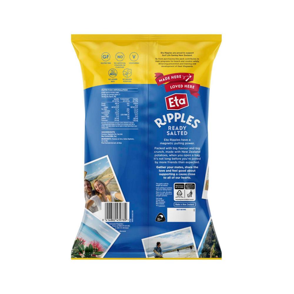 ETA Ripples Chips Ready With Sea Salt - 150 GRAM