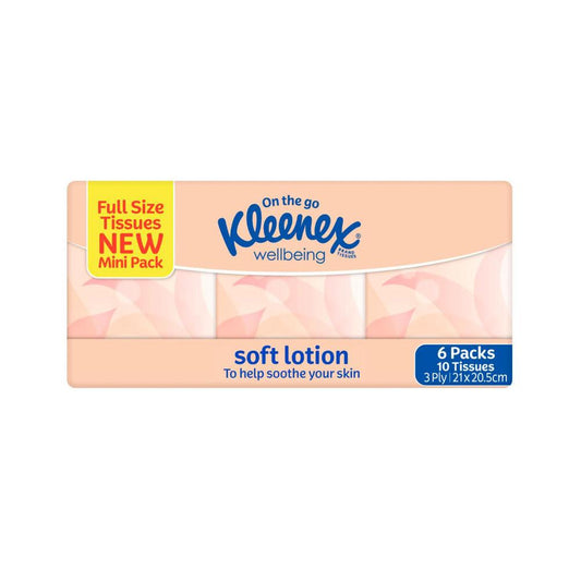 Kleenex Facial Tissue Soft Lotion 6x10 Pack - 60 pack