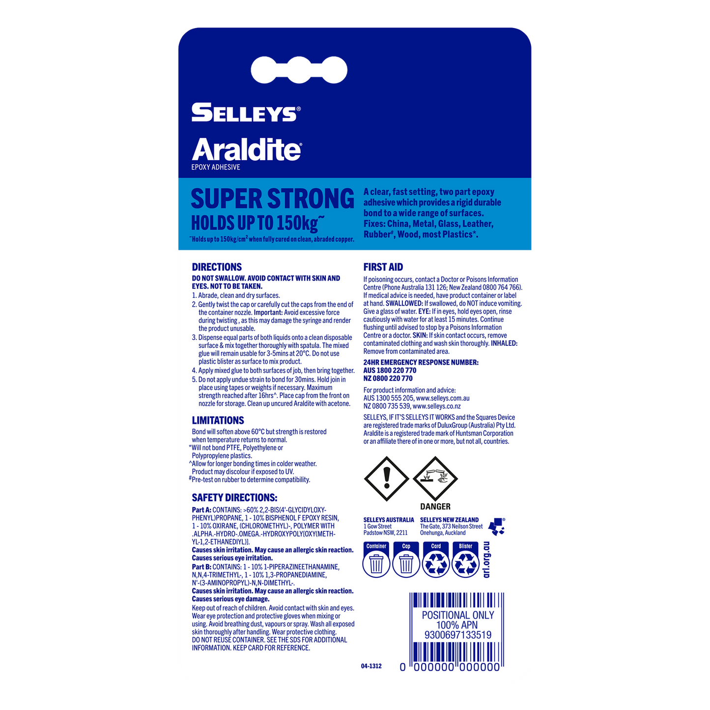 Selleys Araldite Super Strong Epoxy Adhesive - 8ml