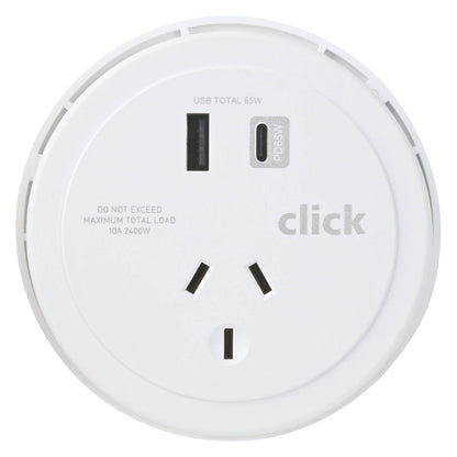 Click Desktop Power Grommet PD65W - 89 x 66 x 99mm