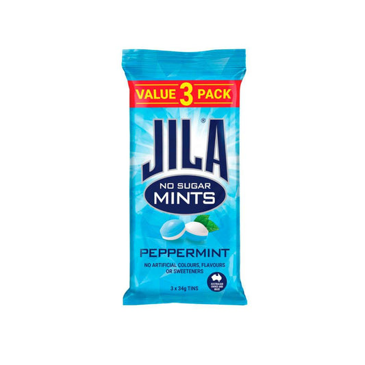 Jila No Sugar Mints Peppermints 3 Pack - 102g