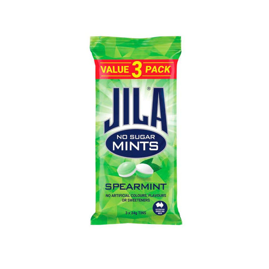 Jila No Sugar Mints Spearmint 3 Pack - 102g
