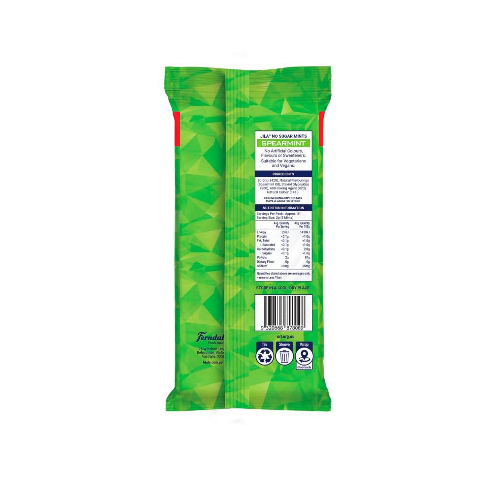 Jila No Sugar Mints Spearmint 3 Pack - 102g