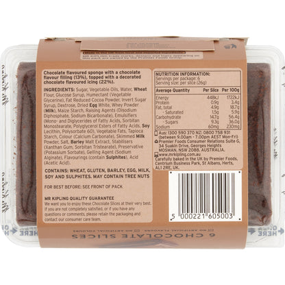 Mr Kipling Choc Slice 6 Pack