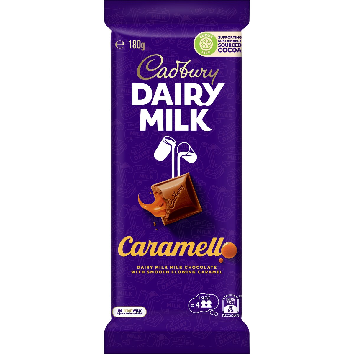 Cadbury Dairy Milk Caramel Chocolate Caramello Block 180g