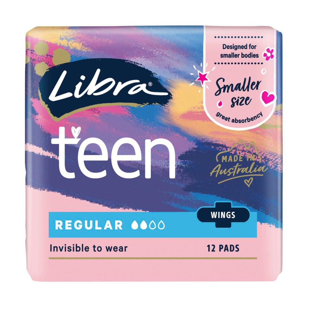 Libra Girl-teen Regular Pads - 12 Pack