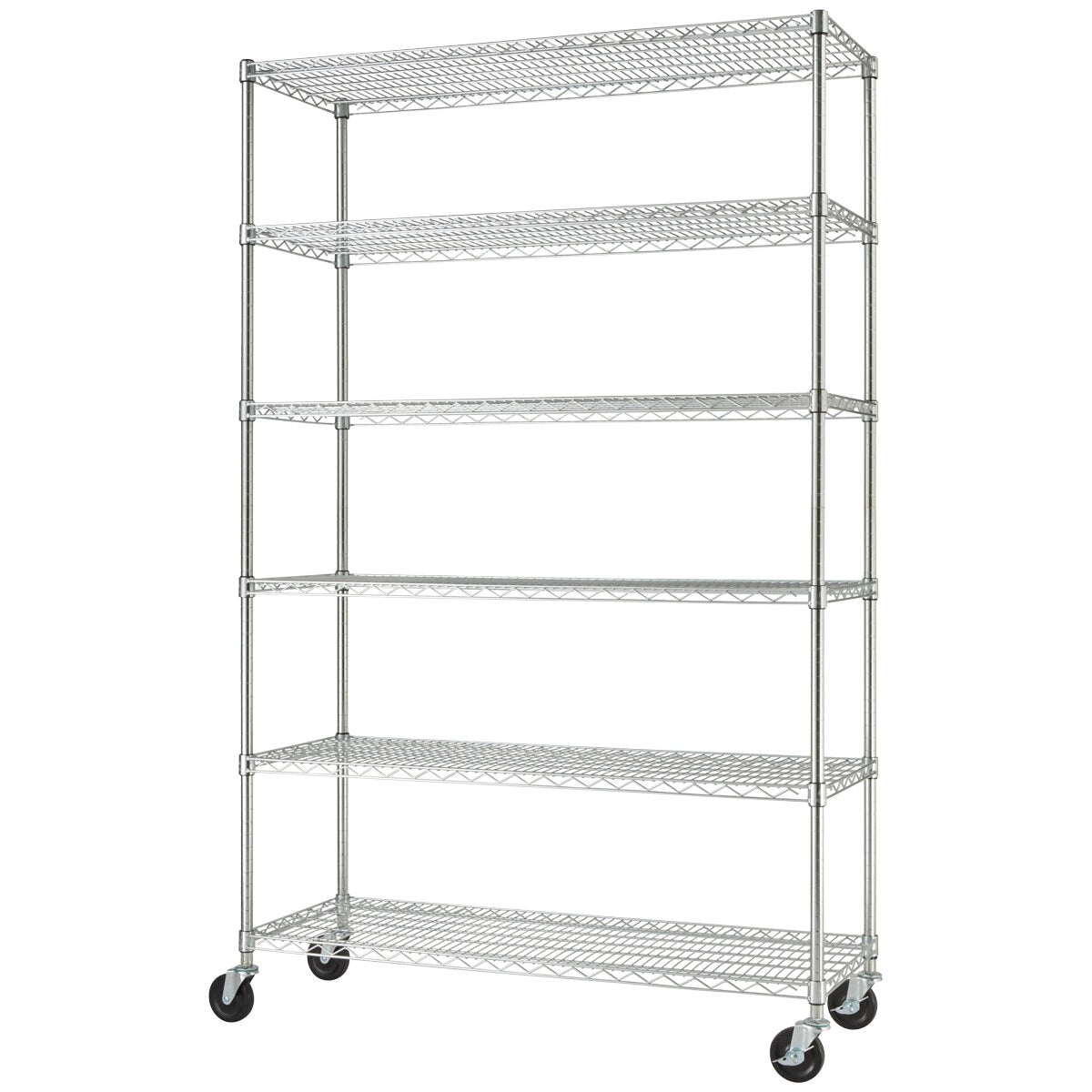 Trinity 6 Tier Steel Wire Shelf Rack Chrome Heavy Duty CTBFZ-0945