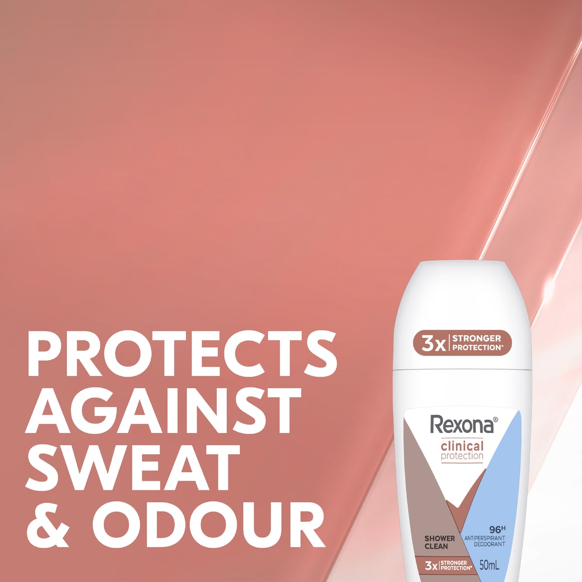 Rexona Women Clinical 96hr Deodorant Roll On Shower Clean 50ml