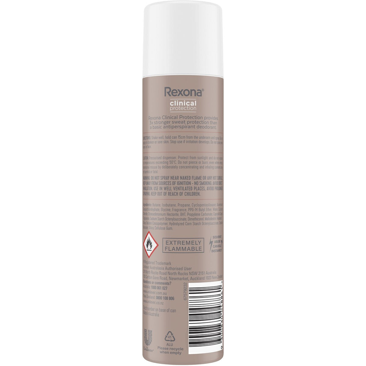 Rexona Women Clinical Protection 96h Antiperspirant Shower Clean 180 Ml