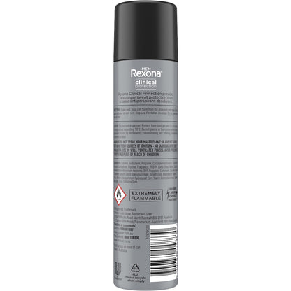 Rexona Men Clinical 96hr Deodorant Aerosol Shower Clean 180ml