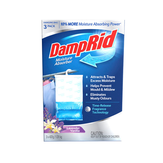 Damprid Hanging Moisture Absorber Lavender & Vanilla - 3 pack