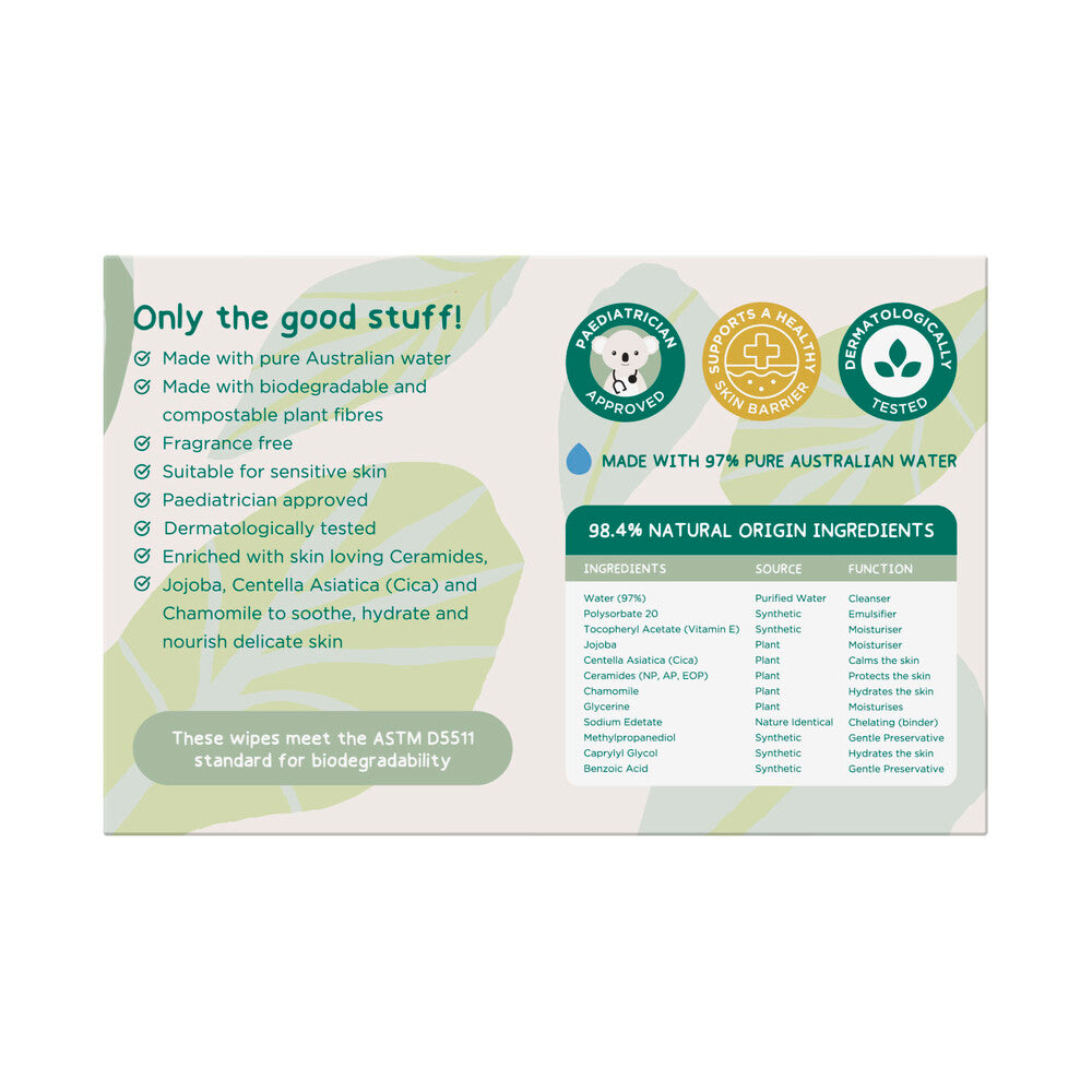 Gaia Natural Biodegradable Baby Water Wipes - 280 pack