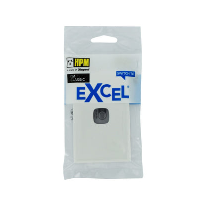 HPM Excel Cover Plate - 73mm x 117mm - Plastic - Matt White