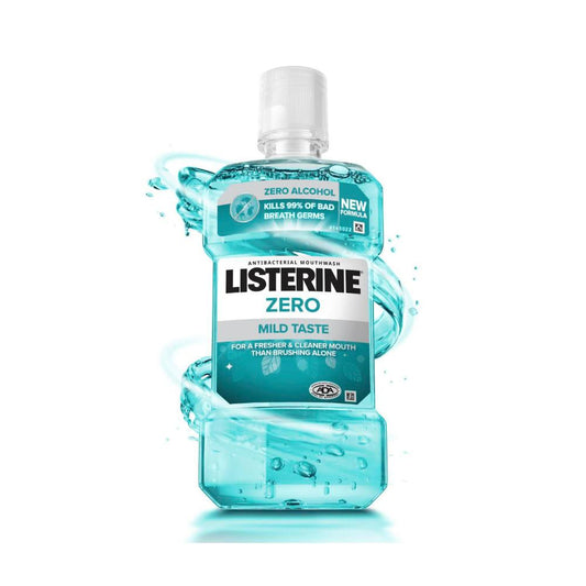 Listerine Zero Alcohol Antibacterial Mouthwash Less Intense Taste - 500mL