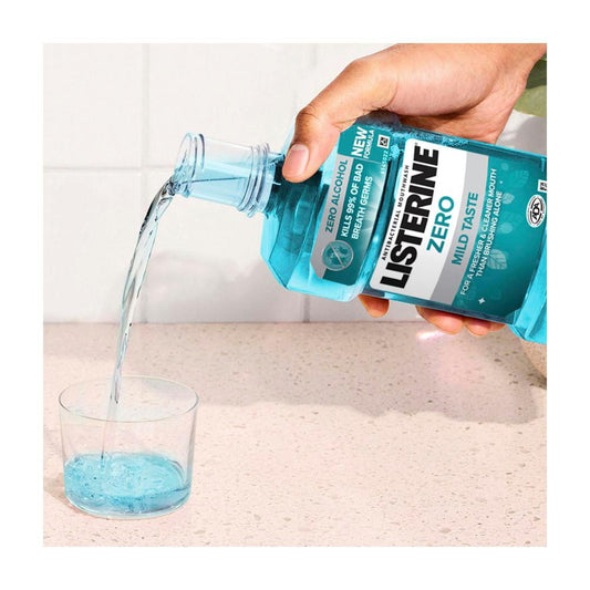 Listerine Zero Alcohol Antibacterial Mouthwash Less Intense Taste - 500mL