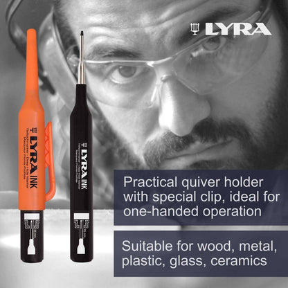 Lyra Black Deep Hole Permanent Construction Marker - 1mm - 35mm