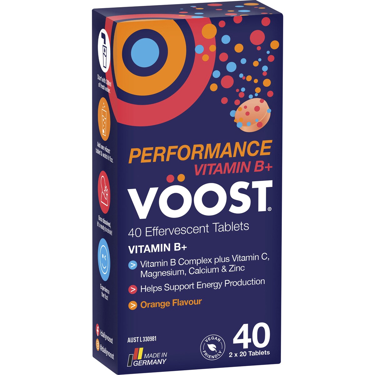 Voost Effervescent Vitamin b+ Performance 40 Pack