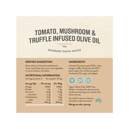 Rare Bear Tomato Mushroom & Truffle Infused Pasta Sauce - 450g