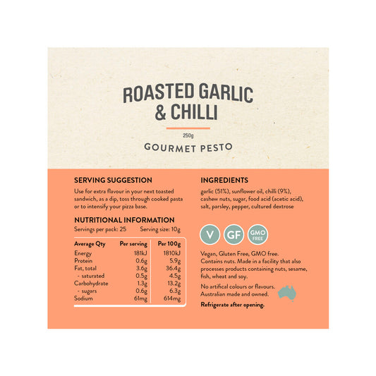Rare Bear Roasted Garlic & Chilli Pesto - 250g
