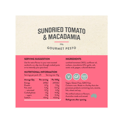 Rare Bear Sundried Tomato & Macadamia Pesto - 250g