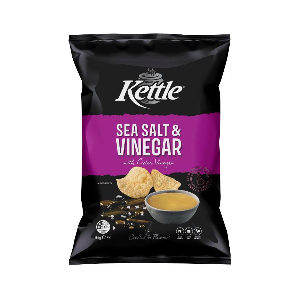 Kettle Sea Salt & Vinegar Potato Chips - 165g